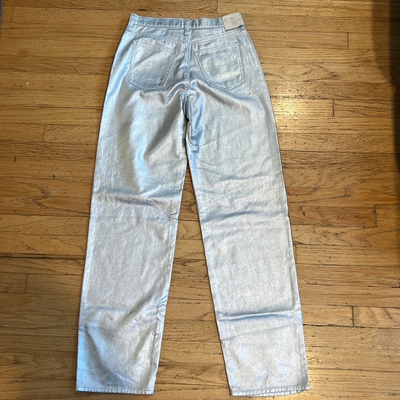 NWT Universal Thread 90s Baggy Metallic Silver Cotton Jeans - Women’s 0 Long - Picture 9 of 16